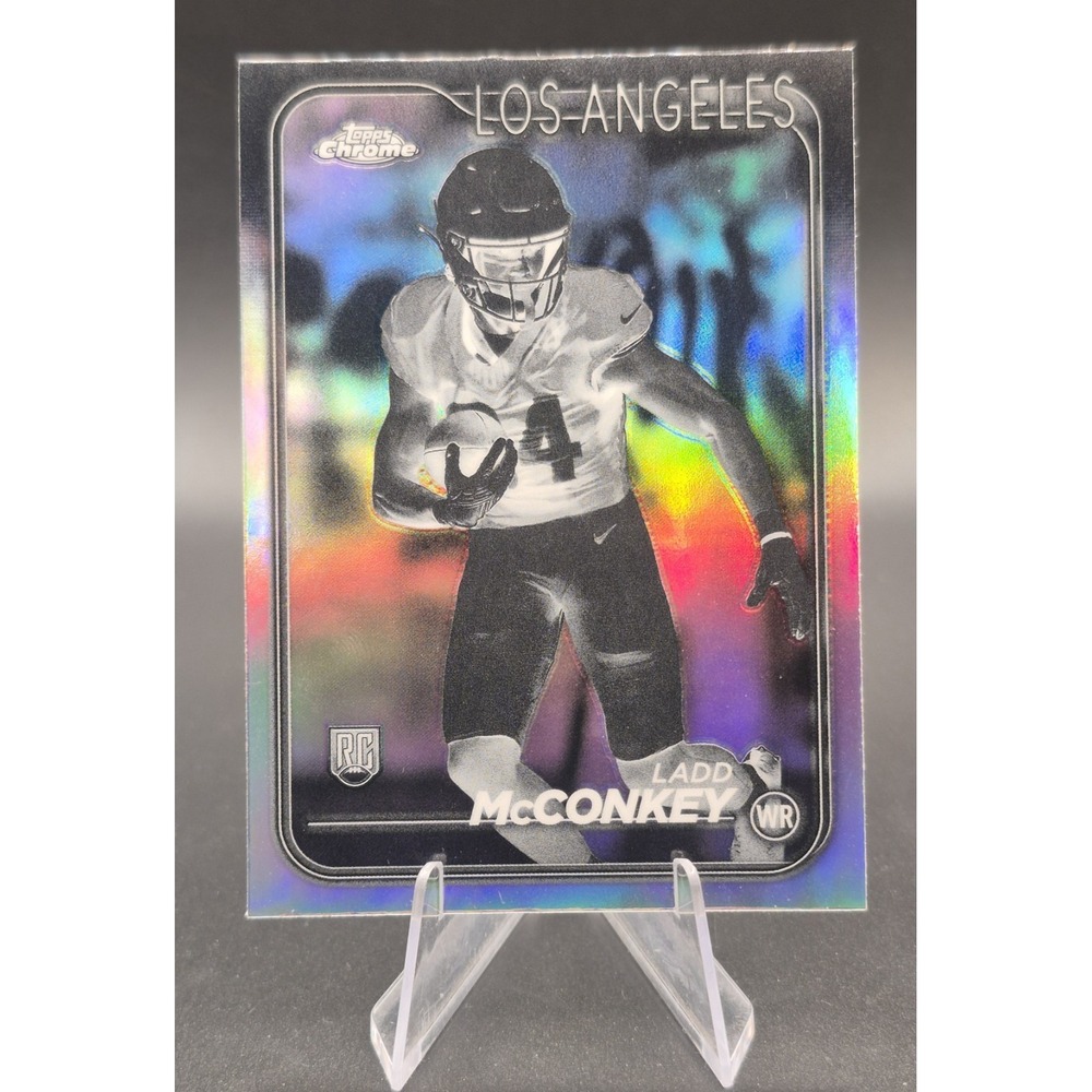 2024 Topps Chrome Ladd McConkey #212 Negative Refractor (RC) LA Chargers